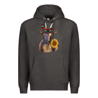 Smoke sunflower aztec ribbon goat Premium Hoodie - RanaPortraitStore