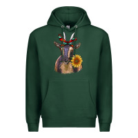 Sports Green sunflower aztec ribbon goat Premium Hoodie - RanaPortraitStore
