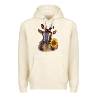 Tofu sunflower aztec ribbon goat Premium Hoodie - RanaPortraitStore