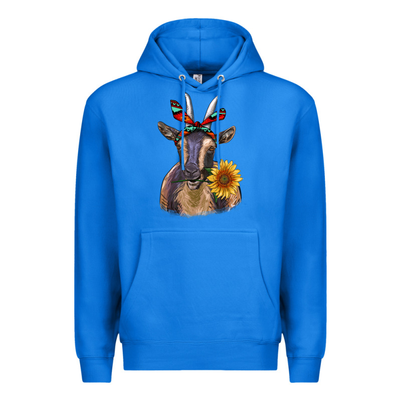 Sunflower Aztec Ribbon Goat Premium Hoodie by RanaPortraitStore | Teevron
