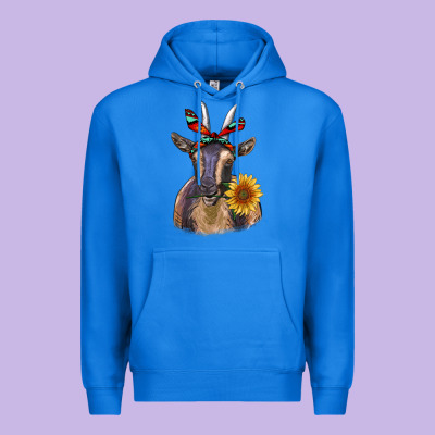 Sunflower Aztec Ribbon Goat Premium Hoodie Designed By Ranaportraitstore