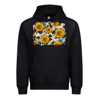 Black cowhide sunflower pattern Urban Hoodie - Zillion Design Studio