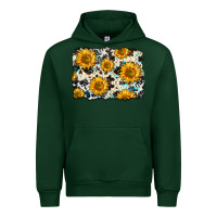 Forest Green cowhide sunflower pattern Urban Hoodie - Zillion Design Studio