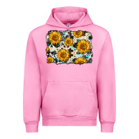 Fuchsia Pink cowhide sunflower pattern Urban Hoodie - Zillion Design Studio