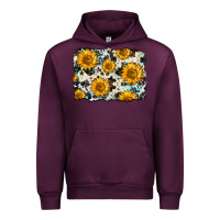 Mauve Wine cowhide sunflower pattern Urban Hoodie - Zillion Design Studio