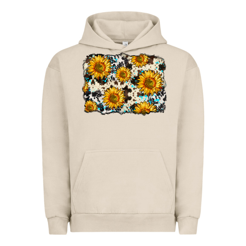 Cowhide Sunflower Pattern Urban Hoodie by Zillion Design Studio | Teevron