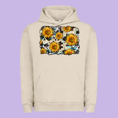 Cowhide Sunflower Pattern Urban Hoodie Designed By Zillion Design Studio