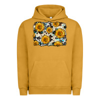 Pigment Peanut Butter cowhide sunflower pattern Urban Hoodie - Zillion Design Studio