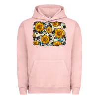 Pigment Salmon cowhide sunflower pattern Urban Hoodie - Zillion Design Studio