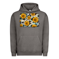 Pigment Tornado cowhide sunflower pattern Urban Hoodie - Zillion Design Studio