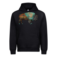 Black aztec bison Urban Hoodie - RanaPortraitStore
