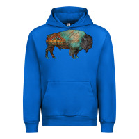 Cobalt aztec bison Urban Hoodie - RanaPortraitStore