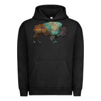 Pigment Black aztec bison Urban Hoodie - RanaPortraitStore