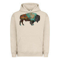 Pigment French Oak aztec bison Urban Hoodie - RanaPortraitStore