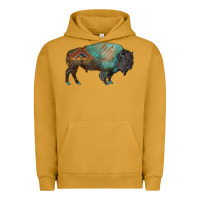 Pigment Peanut Butter aztec bison Urban Hoodie - RanaPortraitStore
