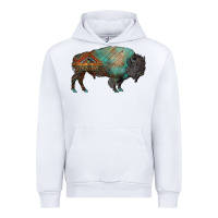 White aztec bison Urban Hoodie - RanaPortraitStore
