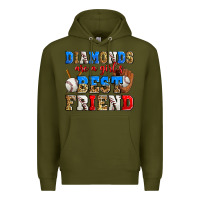 Army Green diamonds are a girl's best friend baseball Premium Hoodie - Zillion Design Studio