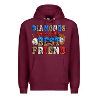 Burgundy diamonds are a girl's best friend baseball Premium Hoodie - Zillion Design Studio