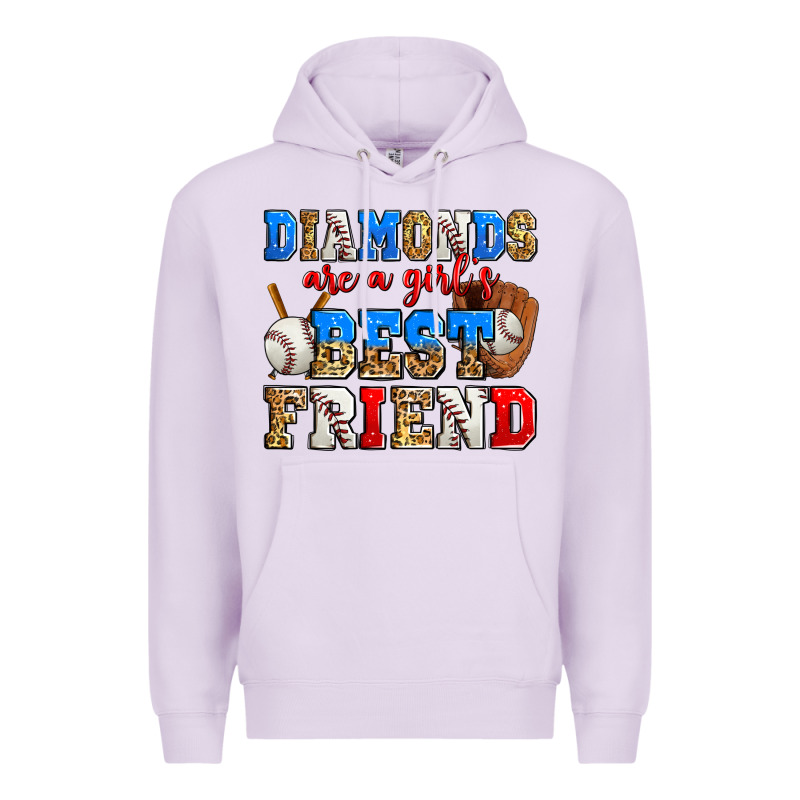 Diamonds Are A Girl's Best Friend Baseball Premium Hoodie by Zillion Design Studio | Teevron
