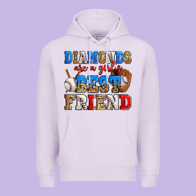 Diamonds Are A Girl's Best Friend Baseball Premium Hoodie Designed By Zillion Design Studio