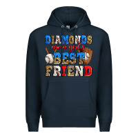 Navy diamonds are a girl's best friend baseball Premium Hoodie - Zillion Design Studio