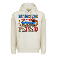 Oatmeal Heather diamonds are a girl's best friend baseball Premium Hoodie - Zillion Design Studio
