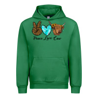 Emerald peace love cow Urban Hoodie - RanaPortraitStore