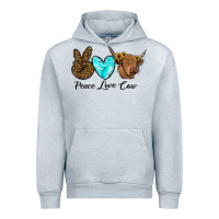 Heather Grey peace love cow Urban Hoodie - RanaPortraitStore