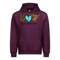 Mauve Wine peace love cow Urban Hoodie - RanaPortraitStore