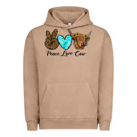Pigment Burro peace love cow Urban Hoodie - RanaPortraitStore