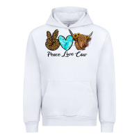 White peace love cow Urban Hoodie - RanaPortraitStore
