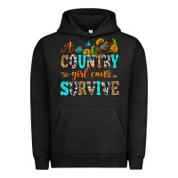 Pigment Black a country girl can survive Urban Hoodie - Zillion Design Studio