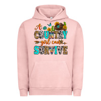 Pigment Salmon a country girl can survive Urban Hoodie - Zillion Design Studio