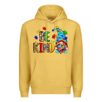 Antique Gold be kind autism gnome Premium Hoodie - Zillion Design Studio