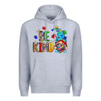 Heather Grey be kind autism gnome Premium Hoodie - Zillion Design Studio