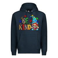 Navy be kind autism gnome Premium Hoodie - Zillion Design Studio