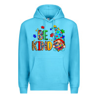 Ocean Blue be kind autism gnome Premium Hoodie - Zillion Design Studio