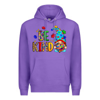Purple be kind autism gnome Premium Hoodie - Zillion Design Studio