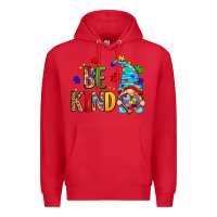 Red be kind autism gnome Premium Hoodie - Zillion Design Studio