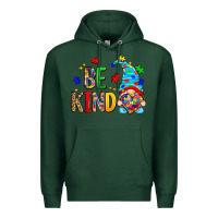 Sports Green be kind autism gnome Premium Hoodie - Zillion Design Studio
