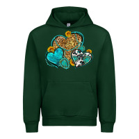Forest Green western turquoise hearts Urban Hoodie - Zillion Design Studio