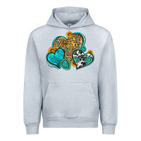 Heather Grey western turquoise hearts Urban Hoodie - Zillion Design Studio