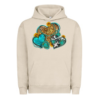 Pigment French Oak western turquoise hearts Urban Hoodie - Zillion Design Studio