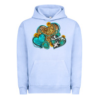 Pigment Grape Ice western turquoise hearts Urban Hoodie - Zillion Design Studio