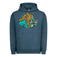 Pigment Midnight Navy western turquoise hearts Urban Hoodie - Zillion Design Studio