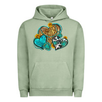Pigment Oil Green western turquoise hearts Urban Hoodie - Zillion Design Studio