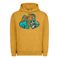 Pigment Peanut Butter western turquoise hearts Urban Hoodie - Zillion Design Studio