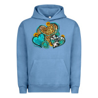 Pigment Pebble Blue western turquoise hearts Urban Hoodie - Zillion Design Studio