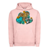 Pigment Salmon western turquoise hearts Urban Hoodie - Zillion Design Studio