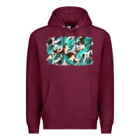Burgundy Cowhide Background Western Premium Hoodie - texasbilliewilder